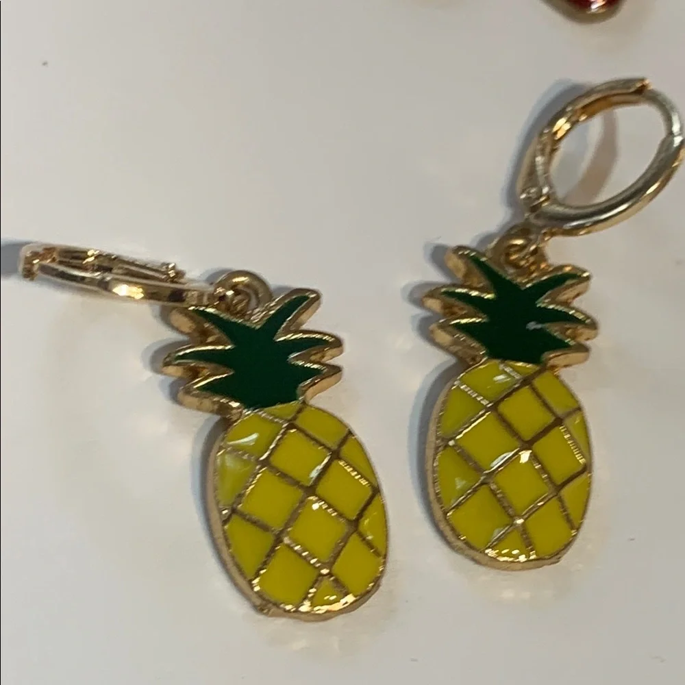 Colorful Kids 5 pair Charm Earrings Set plus 3 tail pin